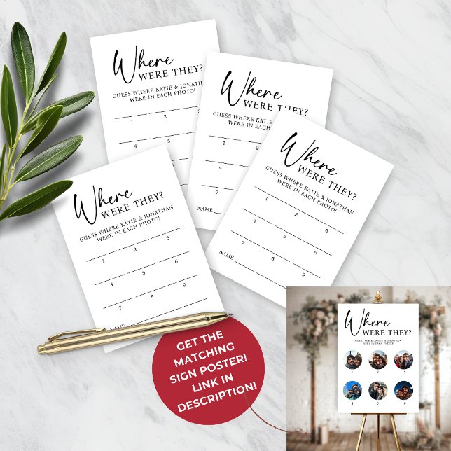 9 Photo Where Were They Game Guess Card (9 Photo Where Were They Game Guess Card)