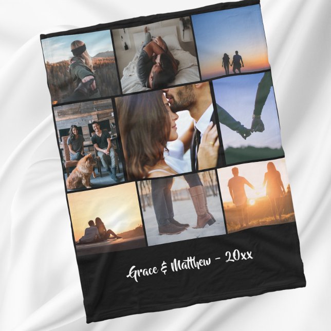 9 photos collage personalised fleece blanket (Creator Uploaded)