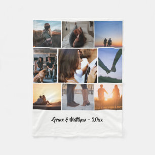 9 photos collage personalised fleece blanket