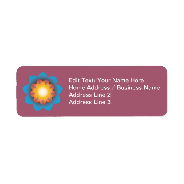 9-Point Lotus Flower Return Address Label (Front)