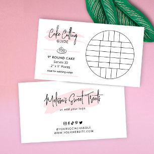 9" Round Cake Cutting Guide 2x1" Portions Size Enclosure Card