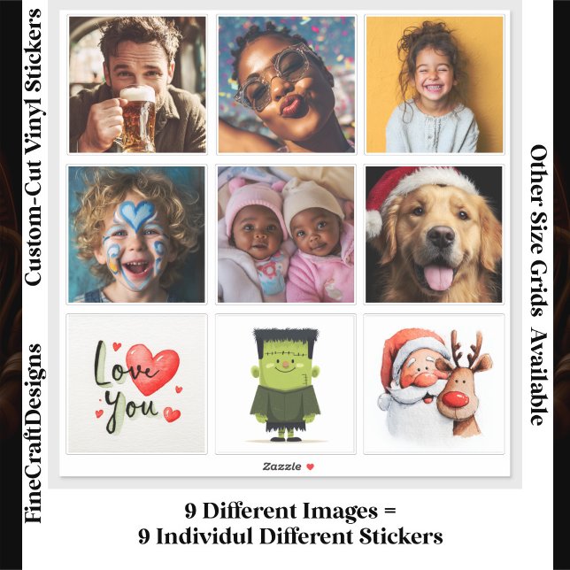 9 Square Individual Custom Photo/Image Collage (Creator Uploaded)