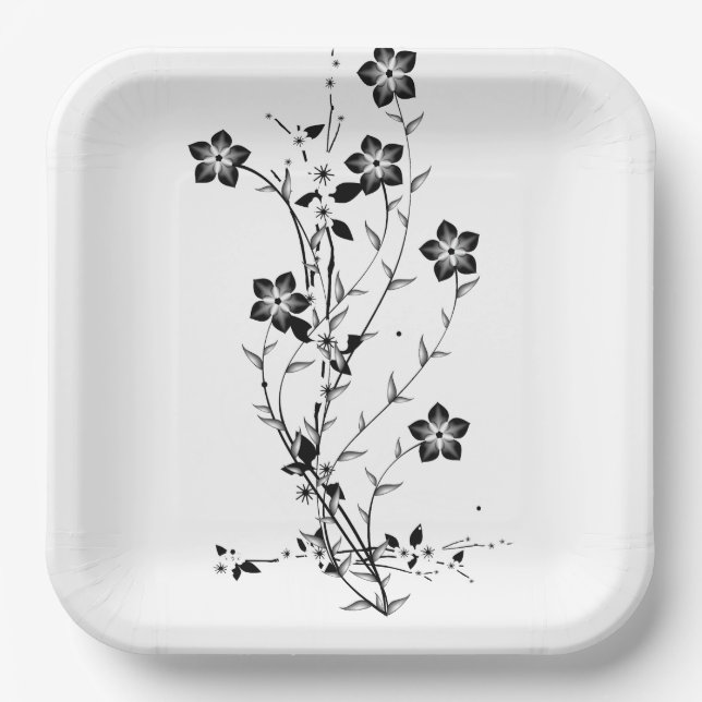 9" Square Paper Plate (Front)