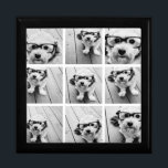 9 Square Photo Collage - Black and White Gift Box<br><div class="desc">Black and White Design - Use your photos without frames on this one! Add your favourite pictures and snapshots to this strip for a fun memory keeper. An artistic way to display your best photo sharing pics.</div>