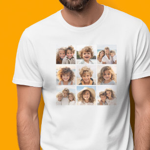 9 Square Photo Collage - Black and White T-Shirt