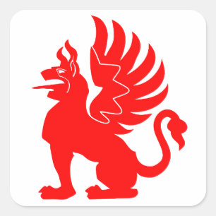 9. Staffel III./JG 26 Red Griffin 0B Insignia Square Sticker