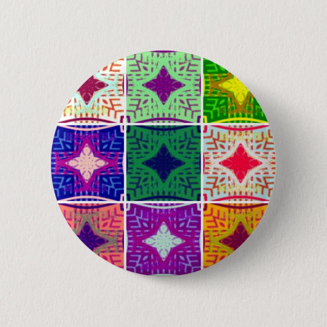 9 star Hakuna matata pattern 6 Cm Round Badge (Front)