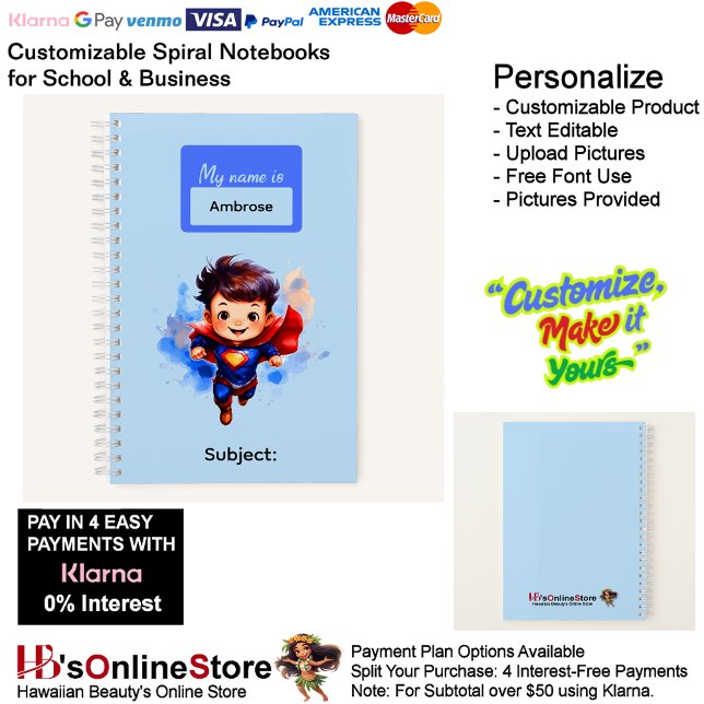 9 Super Hero Kids Boy Writing Supplies Students  Notebook (9 Super Hero Kids Boy Writing Supplies Students Notebook.)