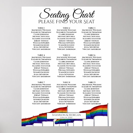 9-table-rainbow-gay-pride-wedding-seating-chart-zazzle-au