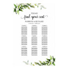 9 Tables Wedding Seating Chart Elegant Greenery