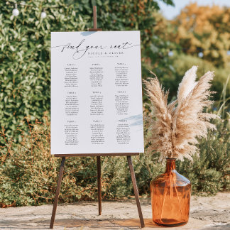 9 Tables Welcome Seating Chart Elegant Script