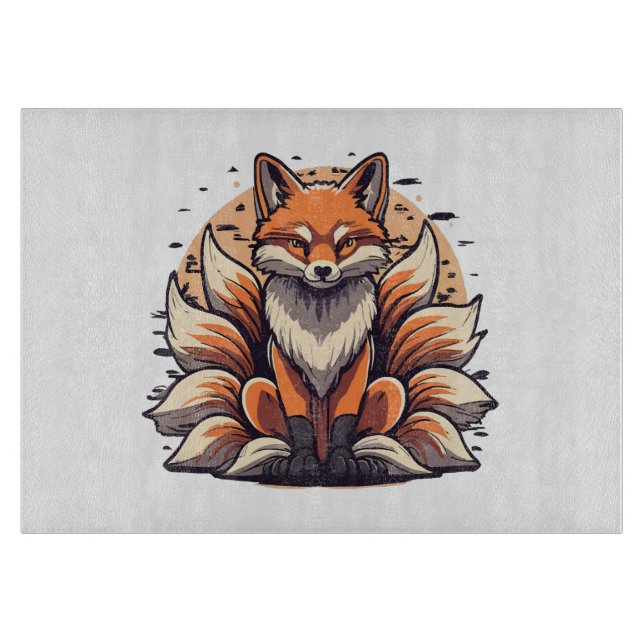 9 Tailed Fox Spirt Cutting Board (Front)