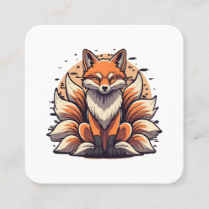 9 Tailed Fox Spirt Square Business Card