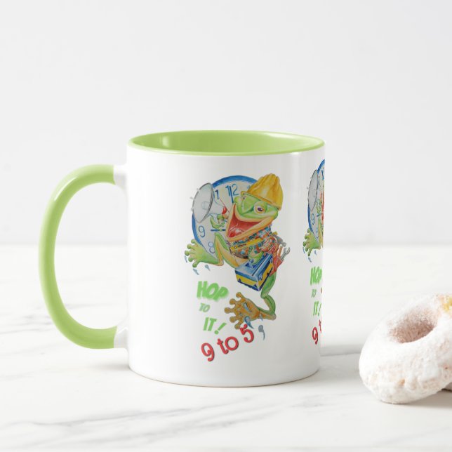 9 to 5 MOTIVATOR FROG MUG (With Donut)