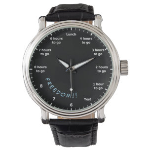 9 to 5 Work Hour Countdown to Freedom Black Office Watch