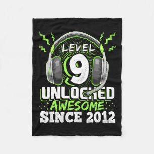 9 Unlocked Awesome 2012 Video Game 9th Birthday Gi Fleece Blanket
