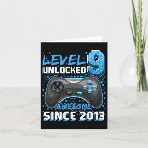 9 Unlocked Awesome 2013 Video Game 9th Birthday 3  Card