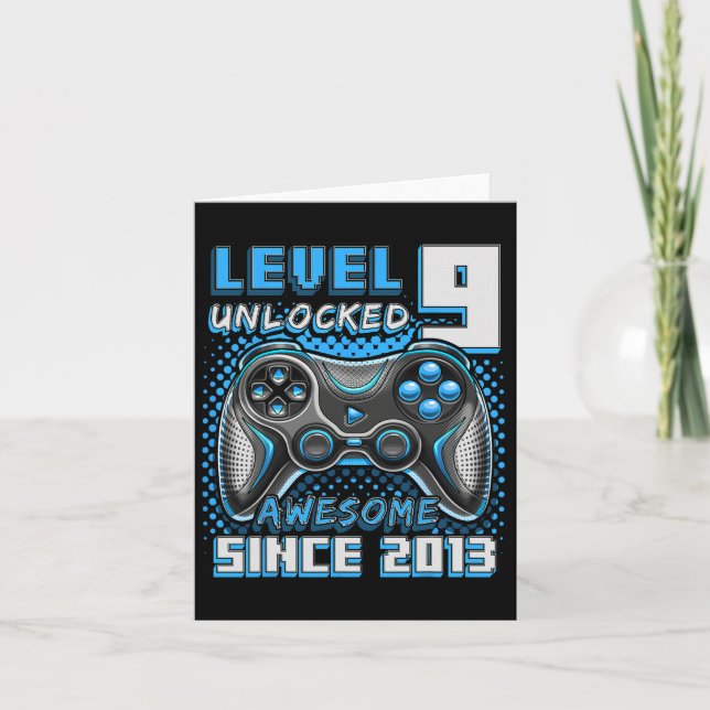 9 Unlocked Awesome 2013 Video Game 9th Birthday 4  Card (Front)
