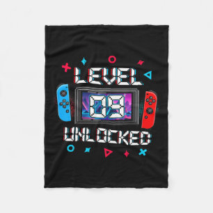 9 Unlocked Gamer 9th Birthday Gift Video Game Boys Fleece Blanket