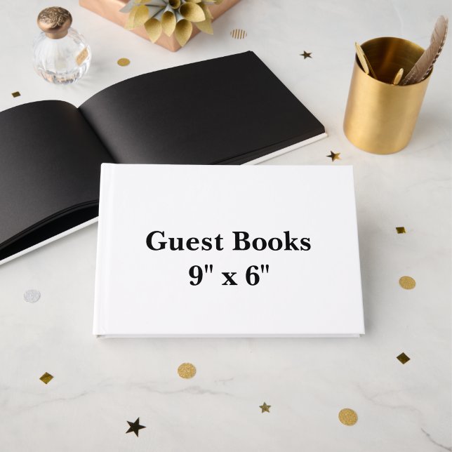 9" x 6" Black 60# Eclipse Guest Book (Front Open)
