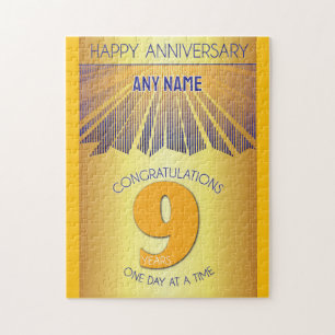 9 Year AA 12 Step Anniversary Personalised Jigsaw Puzzle
