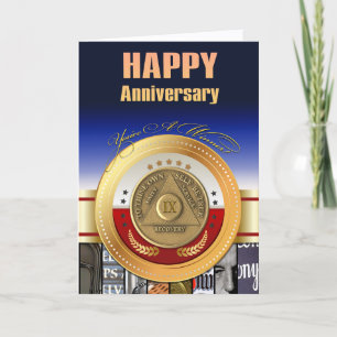 9 Year AA Anniversary Coin You're A Winner Award Card