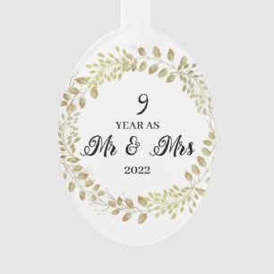 9 Year as Mr & Mrs 2022 Anniversary Ornament
