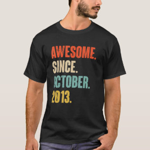 9 Year Old 9th Birthday  Awesome Since October 201 T-Shirt