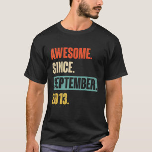 9 Year Old 9th Birthday Awesome Since September 20 T-Shirt