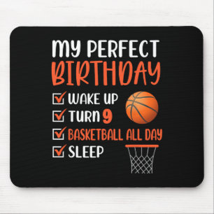 9 Year Old Basketball Birthday Party 9th Boy Bday Mouse Pad