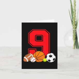 9 Year Old Basketball Football Baseball Soccer Bir Card