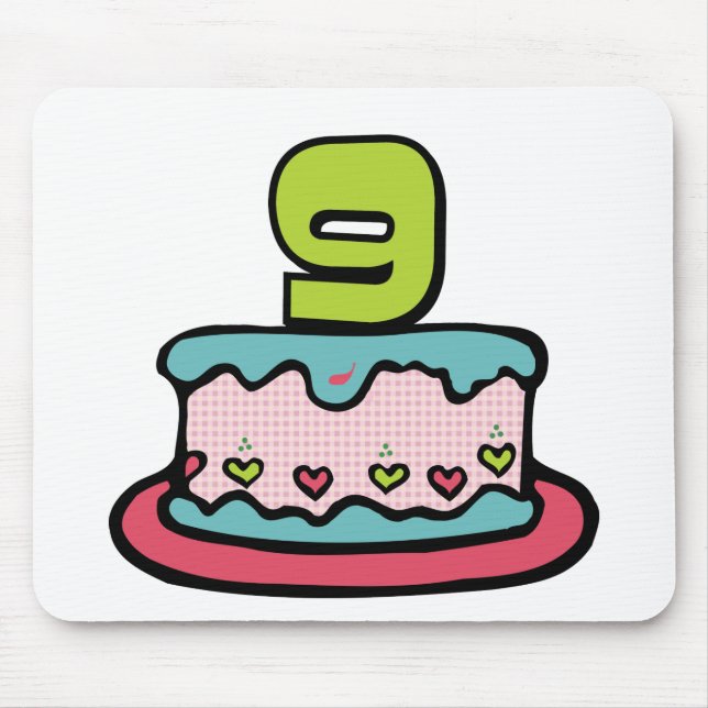 9 Year Old Birthday Cake Mouse Pad (Front)