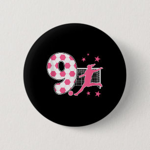 9 Year Old Birthday Soccer Lover 9th Soccer Themed 6 Cm Round Badge