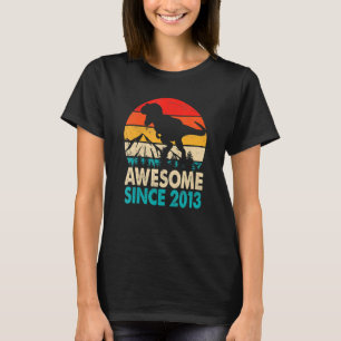 9 Year Old Boy Dinosaur Rex Awesome Since 2013 Bir T-Shirt