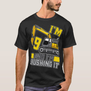 9 year old Crushing It Construction Truck 9th Birt T-Shirt