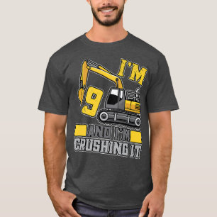 9 year old Crushing It Construction Truck 9th Birt T-Shirt