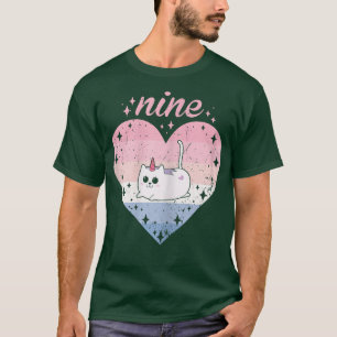 9 Year Old Cute Cat Caticorn Birthday Girl 9th Bda T-Shirt