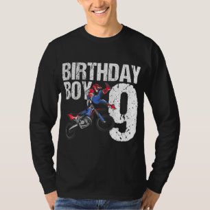 9 Year Old Dirt Bike Birthday Party Motocross MX 9 T-Shirt