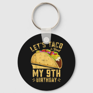 9 Year Old Funny Taco 9th Birthday Boys Girls Kids Key Ring
