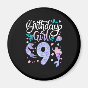 9 Year Old Gifts Birthday Girl Kids 9th Birthday M Magnet