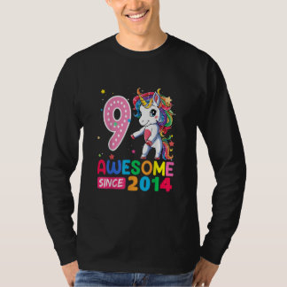 9 Year Old Gifts Girls Teens Flossing Unicorn 9th T-Shirt
