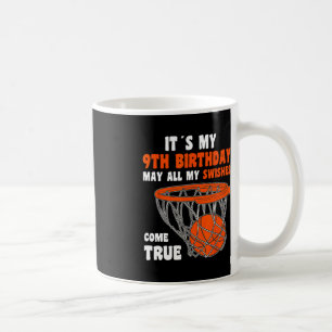 9 Year Old Happy 9th Birthday Basketball 9th Birth Coffee Mug