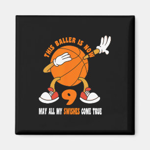 9 Year Old Happy 9th Birthday Bysketbyll 9th Birth Magnet