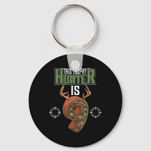 9 Year Old Hunting 9th Birthday Party Deer Hunter Key Ring