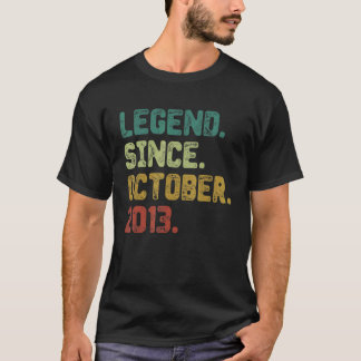 9 Year Old  Legend Since October 2013 9th Birthday T-Shirt