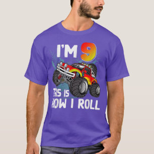 9 Year Old Monster Truck 9th Birthday Boy Monster  T-Shirt