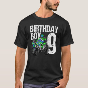 9 Year Old Quad Birthday Party Theme Atv 4 Wheeler T-Shirt