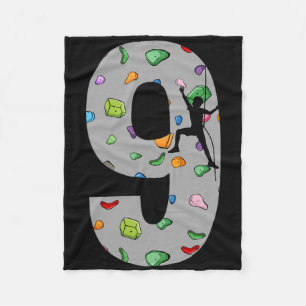 9 Year Old Rock Climbing 9th Birthday Adventure Cl Fleece Blanket