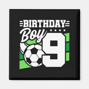 9 Year Old Soccer Football Party 9th Birthday Boy Magnet