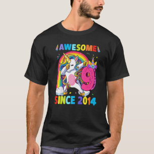 9 Year Old Unicorn Dabbing 9th Birthday Girl Unico T-Shirt